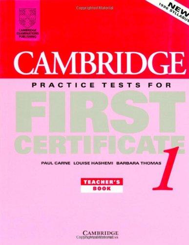Cambridge Practice Tests for First Certificate 1 - Teacher's Book