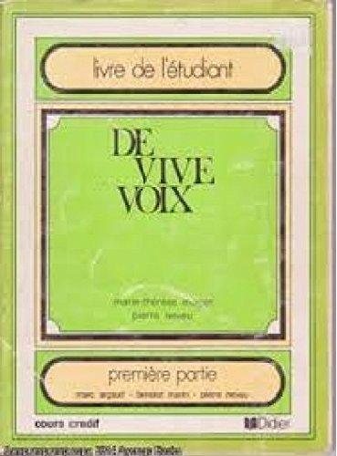 De vive voix , livre de l'étudiant , première partie