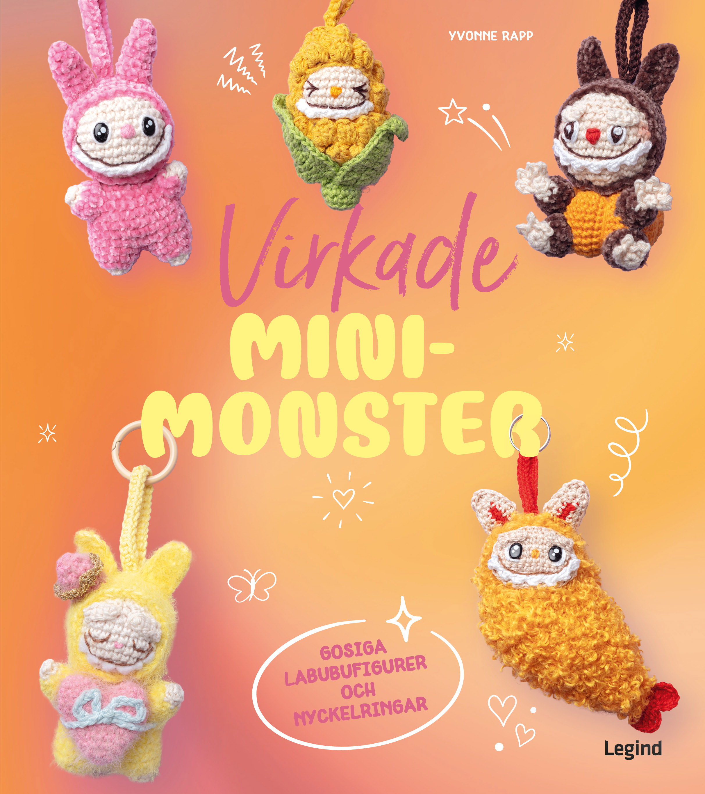 Virkade mini-monster : Gosiga Labubufigurer och nyckelringar