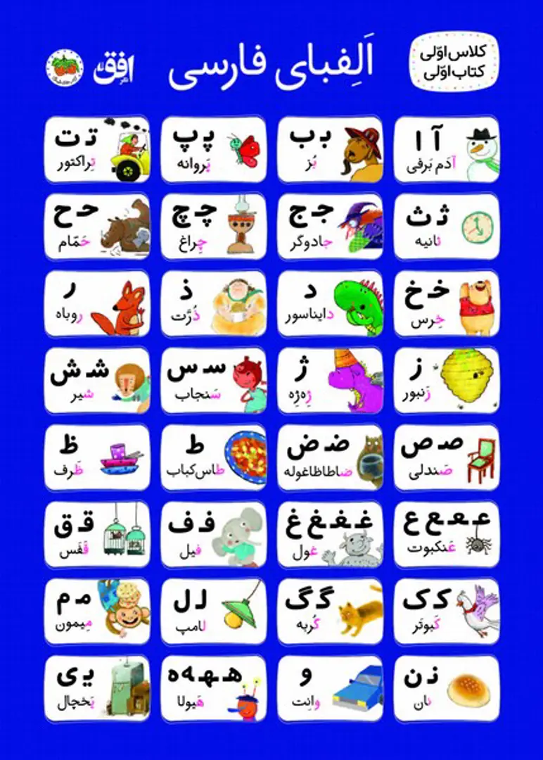 Pūstar-i Alfabā-yi Klās-i Avvalī-yi Parchahʾī