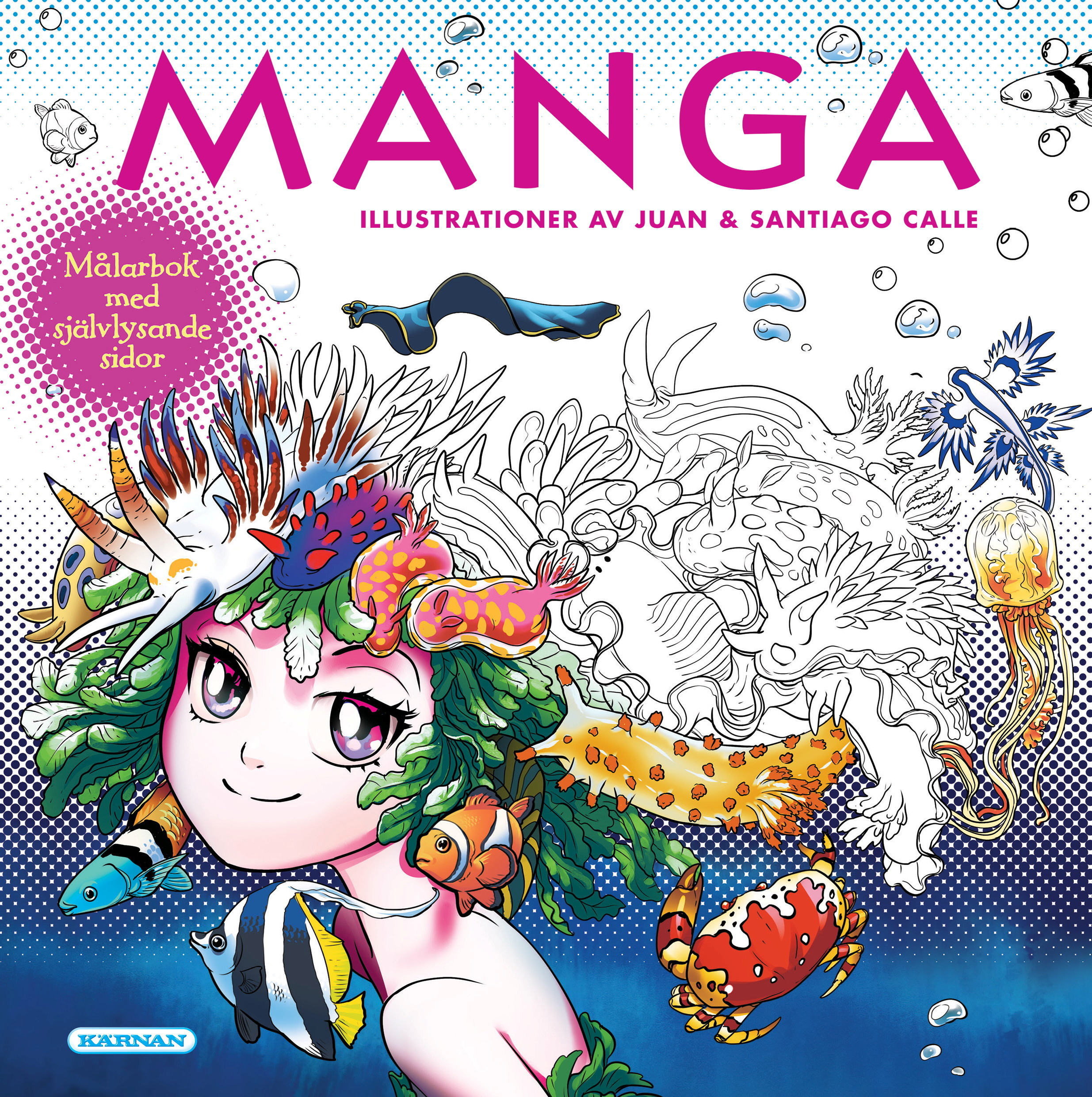 Målarbok Manga med självlysande sidor