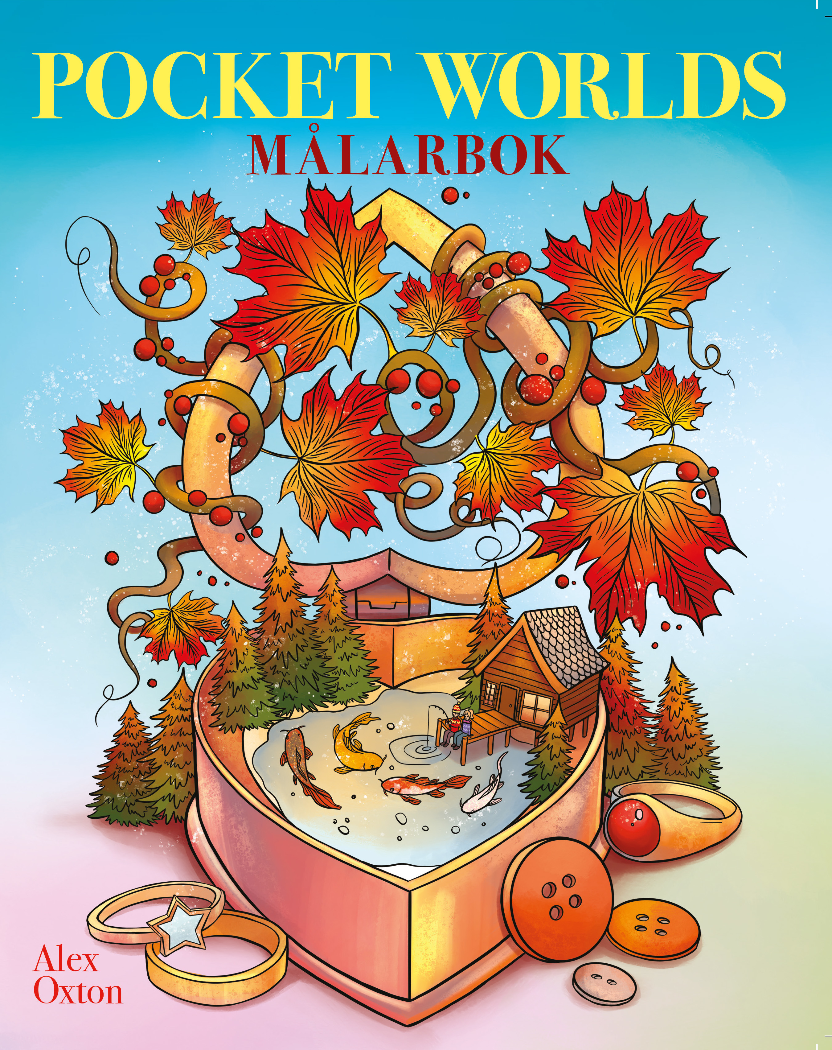 Målarbok för vuxna - Pocket Worlds