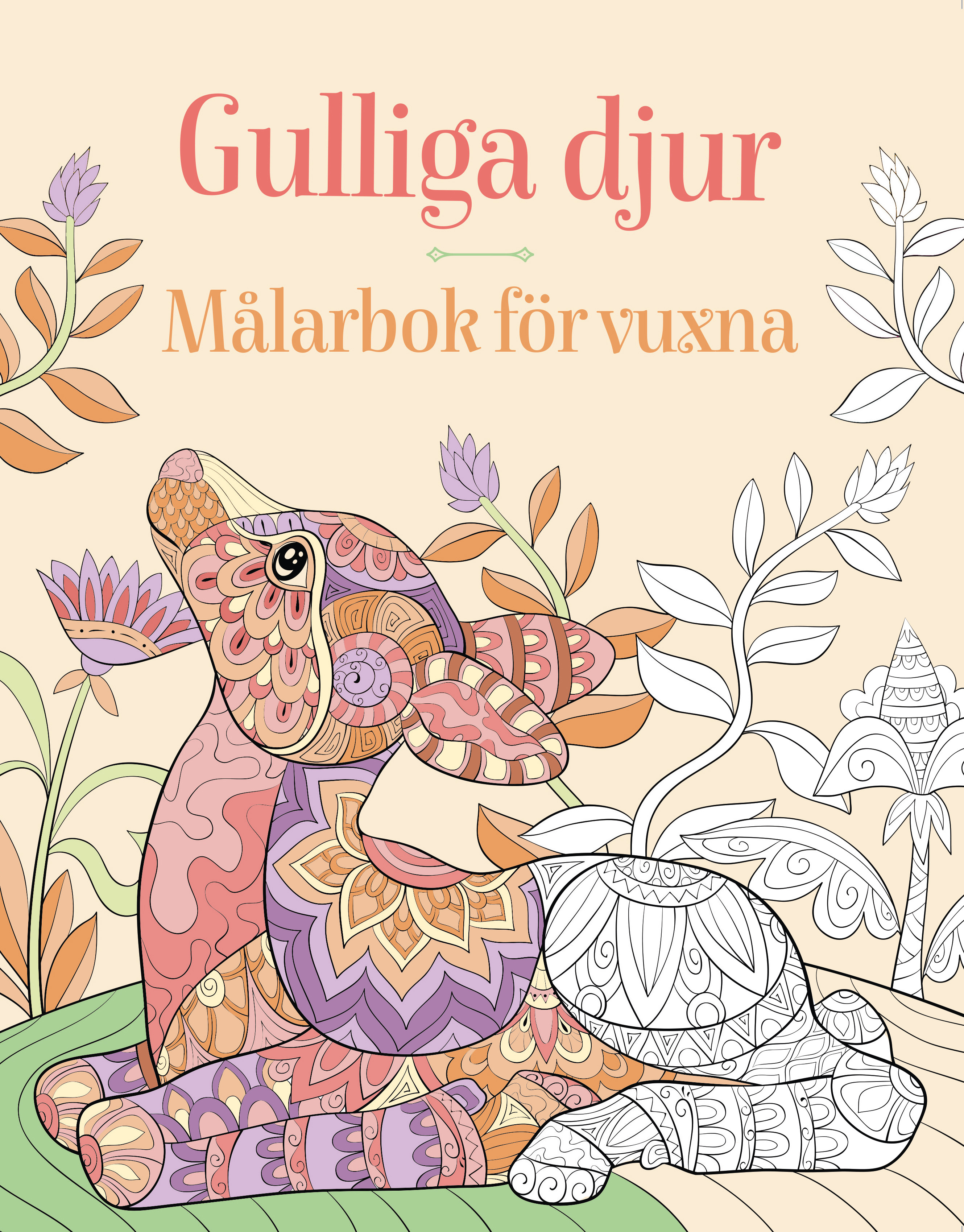 Målarbok för vuxna : Gulliga djur