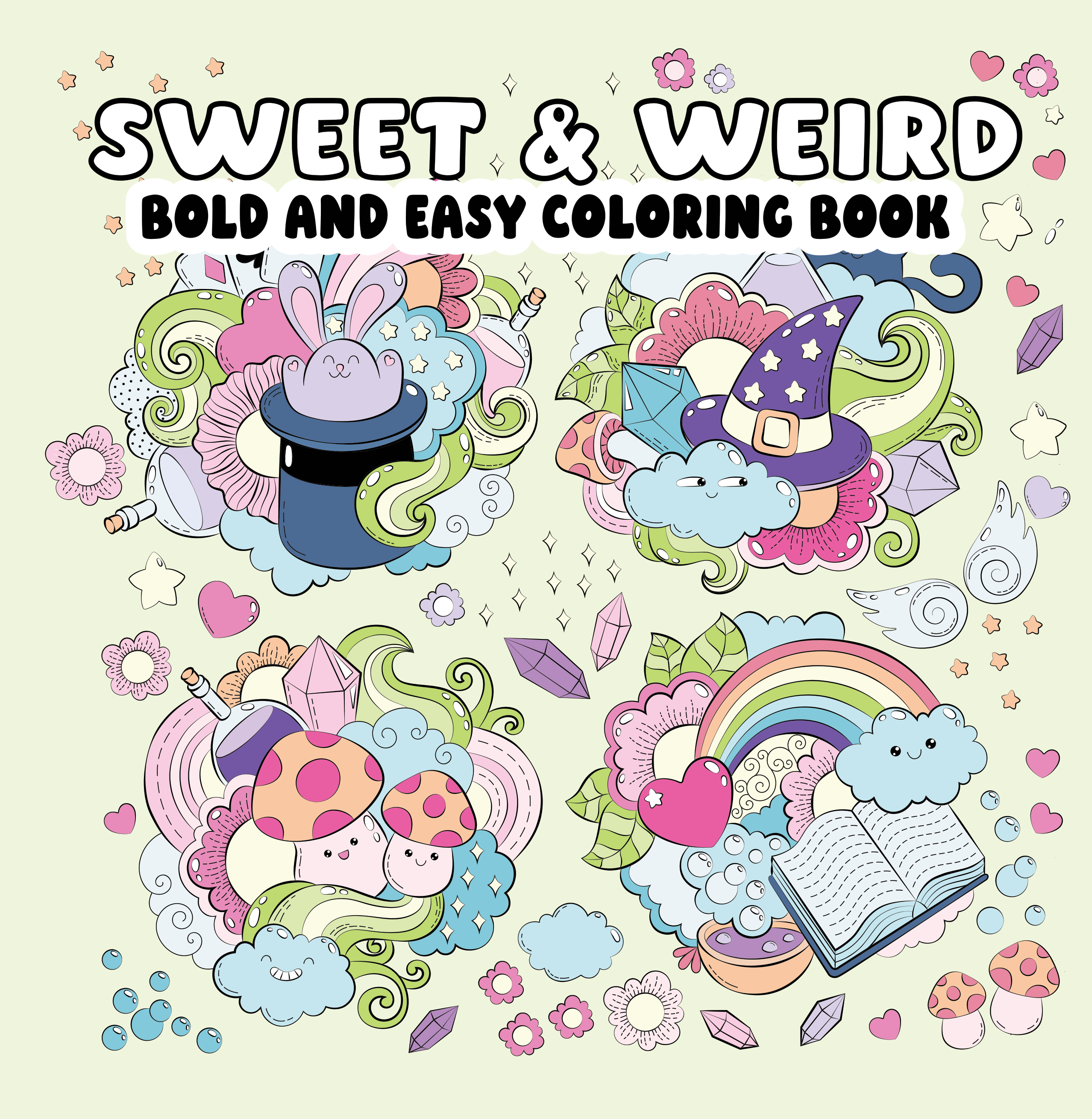 Sweet and Weird Bold and Easy Coloring Book