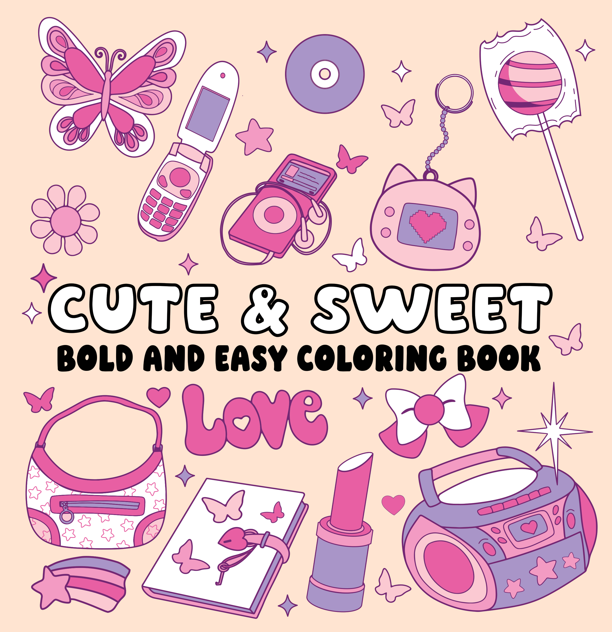 Cute and Sweet Bold and Easy Coloring Book