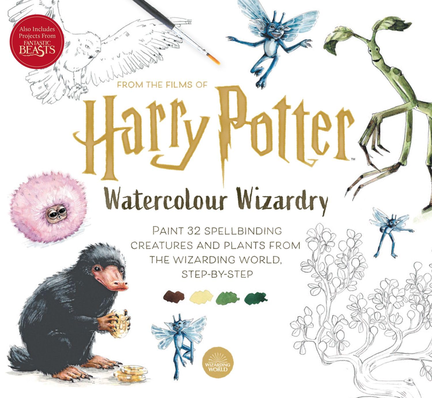Harry Potter Watercolour Wizardry : Paint 32 Spellbinding Creatures and Plants from the Wizarding World, Step-by-Step