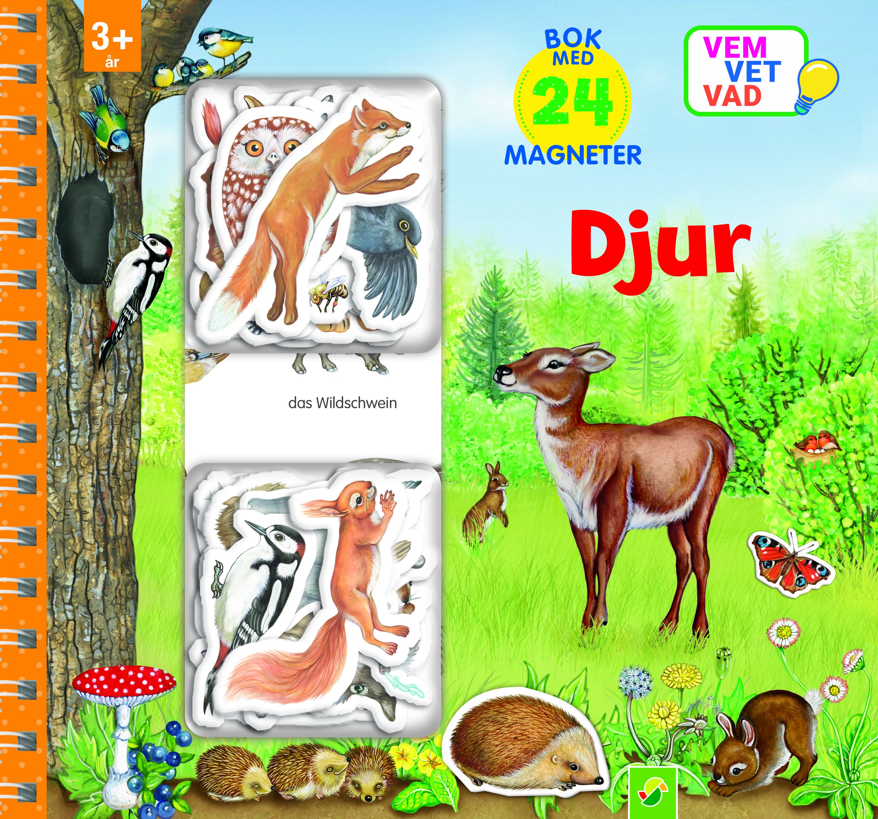 Djur : bok med 24 magneter