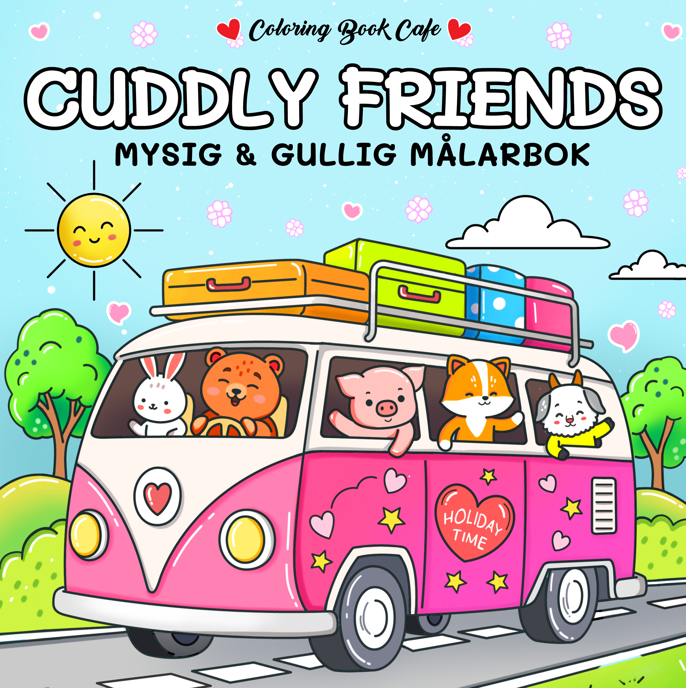 Cuddly Friends. Mysig och gullig Cozy Coloring målarbok från Coloring Book Cafe
