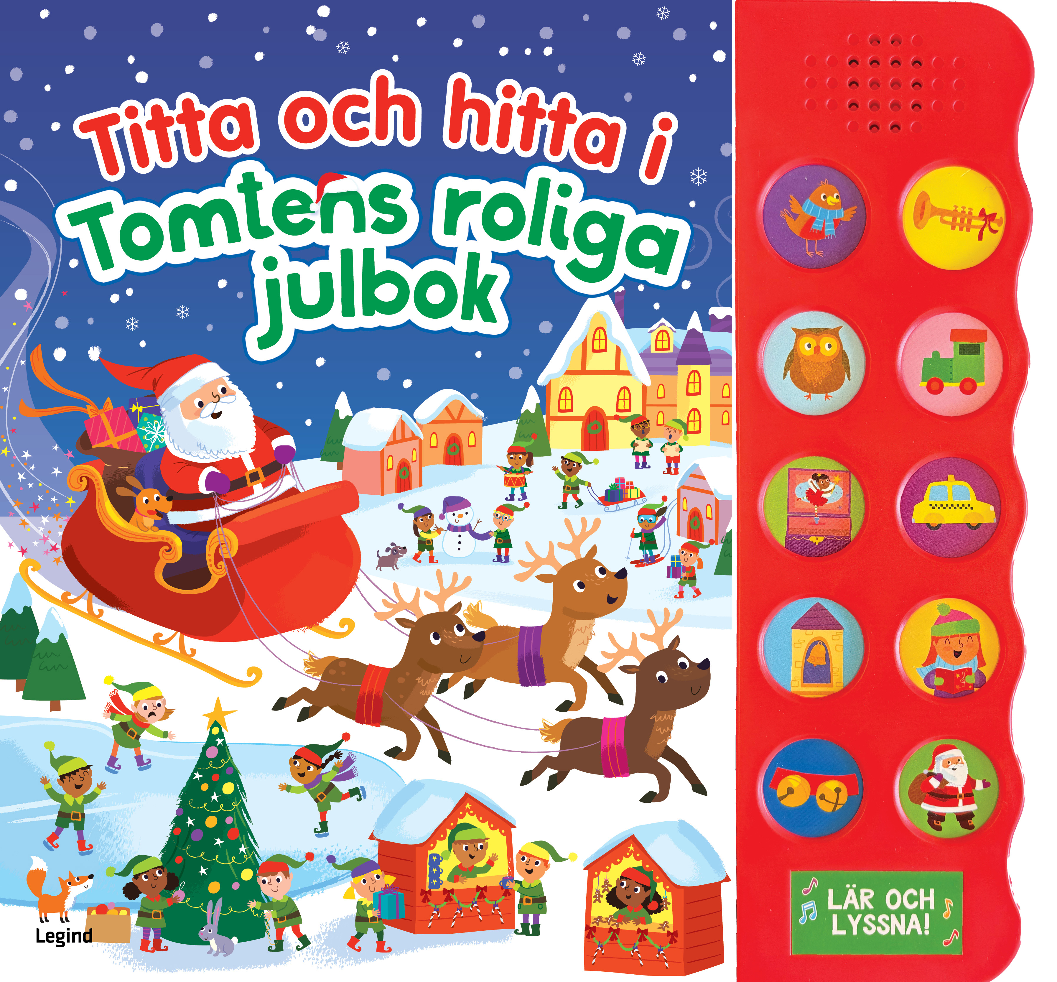 Titta och hitta i Tomtens roliga julbok : med 10 ljudknappar