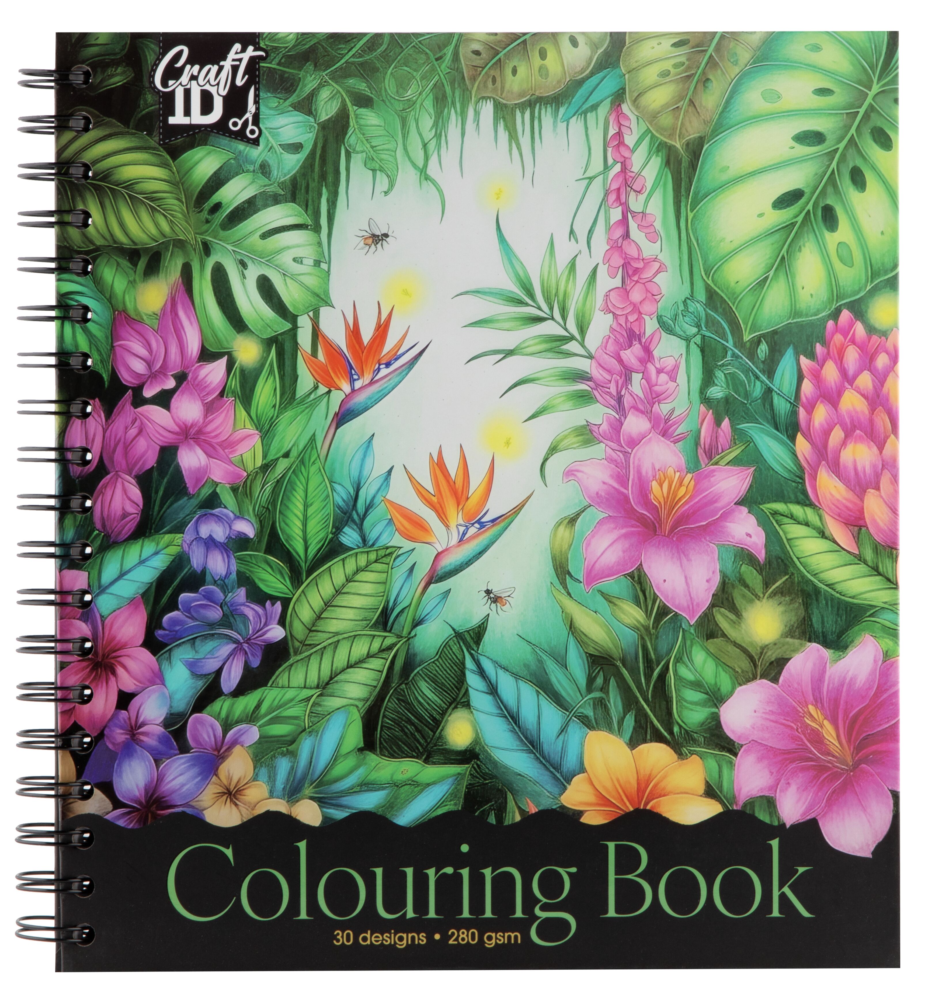 Blommor målarbok med spiralbindning : 30 ark, 280 gram