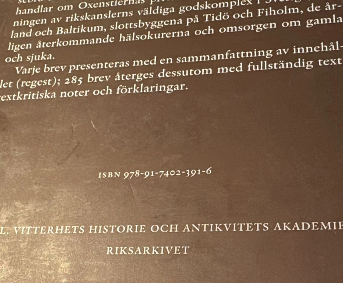 Rikskanslern Axel Oxenstiernas skrifter och brevväxling